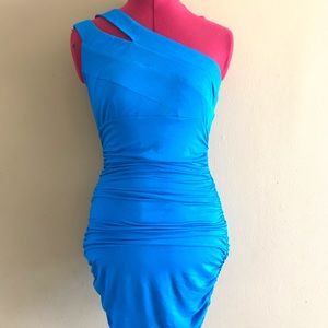 Sexy form fitting one-shoulder dress